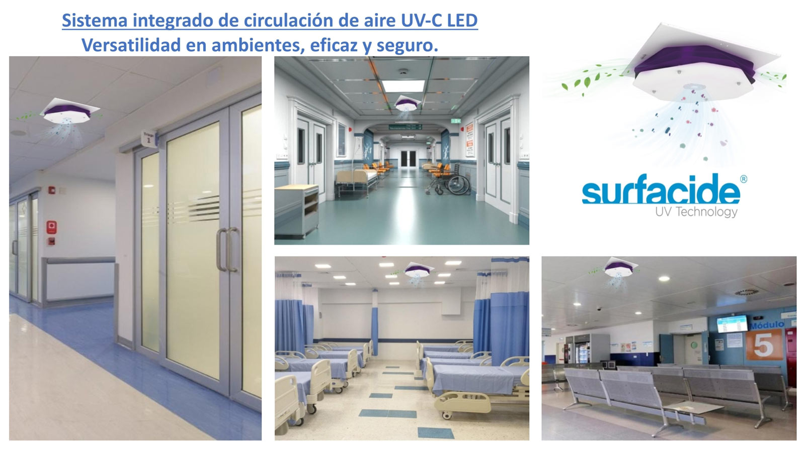 Sistema integrado de circulación de aire UV-C LED